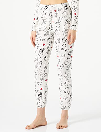 Women' Secret Pijama LONG SLEEVES LONG PANT PYJAMA SNOOPY 3133375 ESTAMPADO BLANCO ,L para Mujer