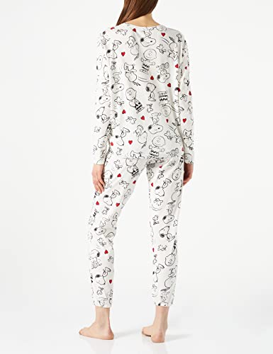 Women' Secret Pijama LONG SLEEVES LONG PANT PYJAMA SNOOPY 3133375 ESTAMPADO BLANCO ,L para Mujer