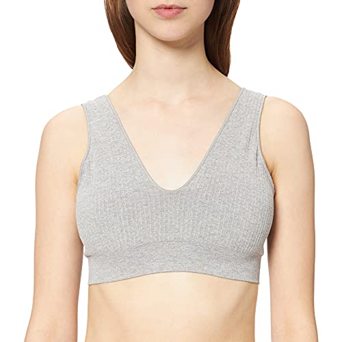 Women' Secret Sujetador TOP REMOVABLE PAD SUJE MUST 4342666 GRIS MEDIO ,L para Mujer