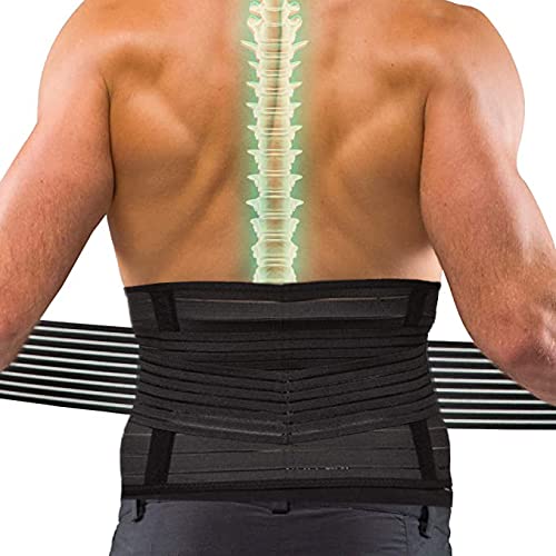 Worep - Faja Reductora Lumbar - Negro (Talla única) -Faja Lumbar para Hombre y Mujer - Alivia el Dolor y Las Lesiones en Cintura y Espalda - Cinturón Lumbar con Doble Ajuste Fuerte -Faja de Trabajo