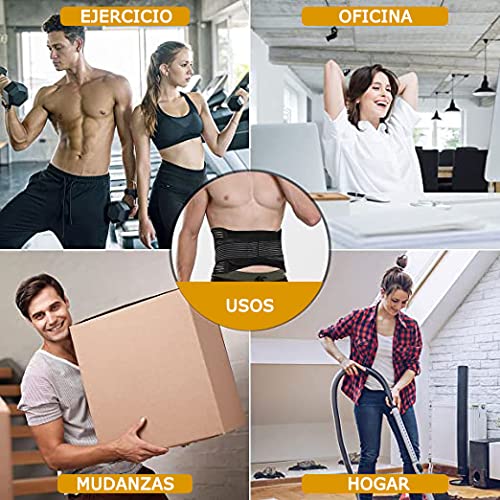 Worep - Faja Reductora Lumbar - Negro (Talla única) -Faja Lumbar para Hombre y Mujer - Alivia el Dolor y Las Lesiones en Cintura y Espalda - Cinturón Lumbar con Doble Ajuste Fuerte -Faja de Trabajo