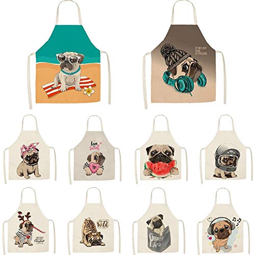 wsxcfyjh Delantal Cocina Baberos Delantales De Cocina con Estampado De Patrón De Perro Lindo Unisex Cena Fiesta Babero De Cocina Delantal Divertido Delantal De Limpieza 55X68Cm-16_55X68Cm_For_Adult