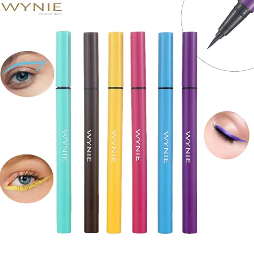 WYNIE Eyeliner de Colores Delineador de Ojos para Verano Eyeliner Mate de Larga Duración Secado Rápido Maquillaje para Ojos Tono Morado