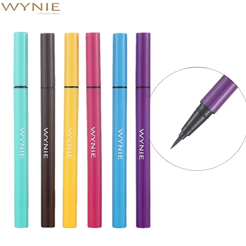 WYNIE Eyeliner de Colores Delineador de Ojos para Verano Eyeliner Mate de Larga Duración Secado Rápido Maquillaje para Ojos Tono Morado