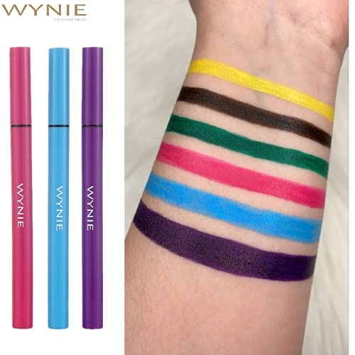 WYNIE Eyeliner de Colores Delineador de Ojos para Verano Eyeliner Mate de Larga Duración Secado Rápido Maquillaje para Ojos Tono Morado