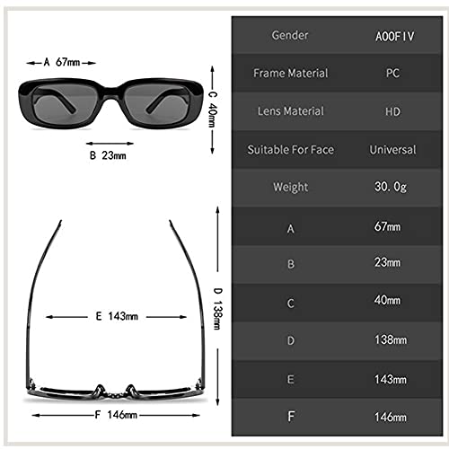 XCSM Gafas de Sol rectangulares para Mujeres, Hombres, Moda, Gafas de Sol cuadradas Vintage, protección UV400, Gafas Retro, Gafas de Playa para Exteriores