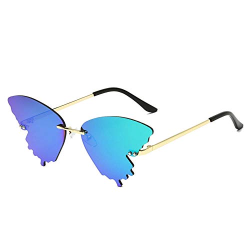 Xiaobei Gafas de Sol de Mariposa Retro para Mujer, sin Marco, para Fiesta, para Mujer, Gafas de Conductor, Gafas de Todo Tipo, Gafas de Sol para Mujer-Segundo