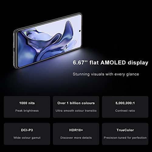 Xiaomi 11T Smartphone - 8GB RAM+256GB ROM,Pantalla de Puntos FHD + AMOLED de 6.67", MediaTek Dimensity 1200-Ultra, cámara Triple de 108MP (8GB+256GB,Gris)