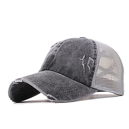 YAMEE Gorra de béisbol para verano y mujer, gorra de verano, gorra deportiva para hombre, gorra para el exterior, protección solar, gorra de béisbol ajustable 2 gris oscuro Talla única