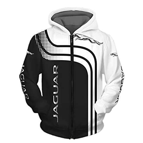 YANJJ J.a.g.u.a.r Print Spring Autumn Thin Men's Zipper Cardigan, Teen Hoodie, Deportes Al Aire Libre Manga Larga Casual Loose,1-XL(Xlarge)