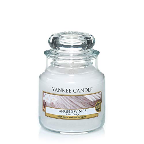 Yankee Candle Angel's Wings Vela Aromática en Frasco Pequeño, Blanco, 104g