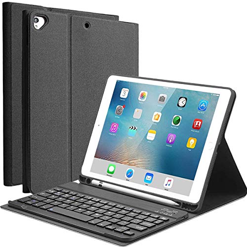 YingStar Teclado con Funda para iPad 9.7 2018 6 Generación/iPad 9.7 2017 5 Generación/iPad Air 1 / iPad Air 2 / iPad Pro 9.7 Español Ñ Teclado Bluetooth Inalámbrico Desmontable Carcasa con Soporte