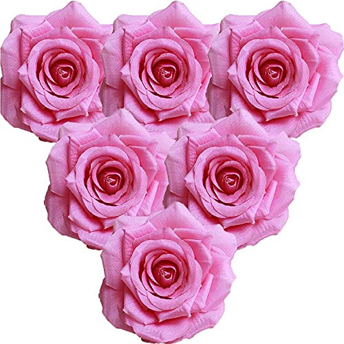 YIUNKH Pink Rose Flower 10cm Pink Fake Flower Decoración Artesanía Banquete De Boda Decoración De Bricolaje Pink Rose Flower Head Simulación Decoración Pink Rose Flor Pink Fake Flower