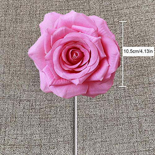 YIUNKH Pink Rose Flower 10cm Pink Fake Flower Decoración Artesanía Banquete De Boda Decoración De Bricolaje Pink Rose Flower Head Simulación Decoración Pink Rose Flor Pink Fake Flower