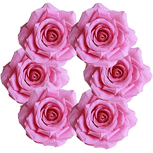 YIUNKH Pink Rose Flower 10cm Pink Fake Flower Decoración Artesanía Banquete De Boda Decoración De Bricolaje Pink Rose Flower Head Simulación Decoración Pink Rose Flor Pink Fake Flower