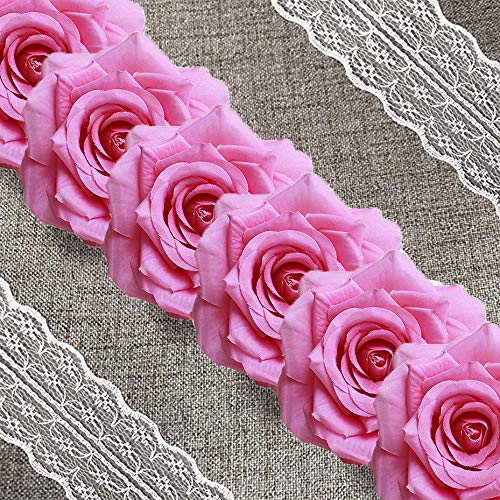 YIUNKH Pink Rose Flower 10cm Pink Fake Flower Decoración Artesanía Banquete De Boda Decoración De Bricolaje Pink Rose Flower Head Simulación Decoración Pink Rose Flor Pink Fake Flower