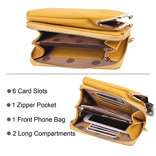 Yixuan Bolsos Bandolera para Mujer Carteras para Mujer Bolso para Telefono Movil Bolso Móvil Monederos Pequeño Bolso Bandolera Monedero Bolso Bandolera Movil con Ranura para Tarjeta y Bandolera