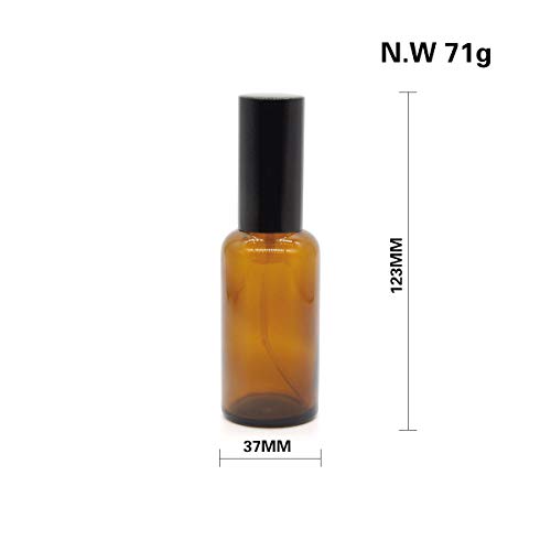 Yizhao Ambar Pulverizador Cristal 50ml, Glass Spray Bottles con [Atomizador],para Aceites Esenciales, Aromaterapia, Perfumes, Masajes, Líquidos Químicos, Farmacéutico– 6Pcs