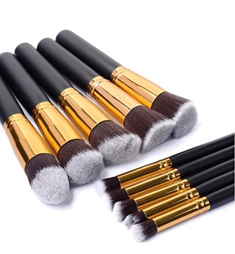 Youkara 10 Piezas Set de Brochas de Maquillaje Cosmético Pincel de Función de Labios Herramientas de Maquillaje de Profesional DIY