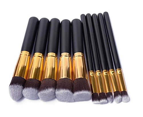 Youkara 10 Piezas Set de Brochas de Maquillaje Cosmético Pincel de Función de Labios Herramientas de Maquillaje de Profesional DIY