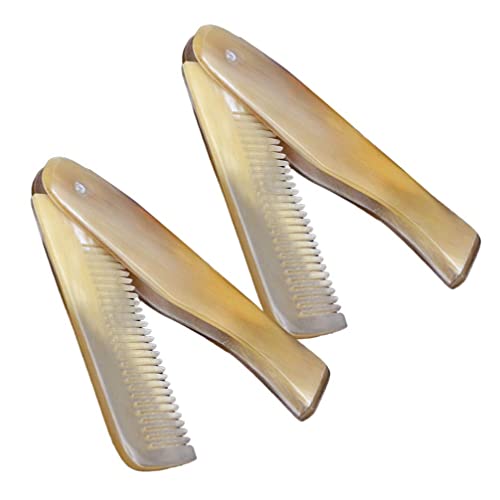 YUDEWSE 2pcs Cuerno de Cuerno de Cuerno Peinado Pollo Plegable Peineo Peineo Anti estático Peine Portable Prevenir Pérdida de Cabello for Mujer Hombres Viajes Uso a Domicilio