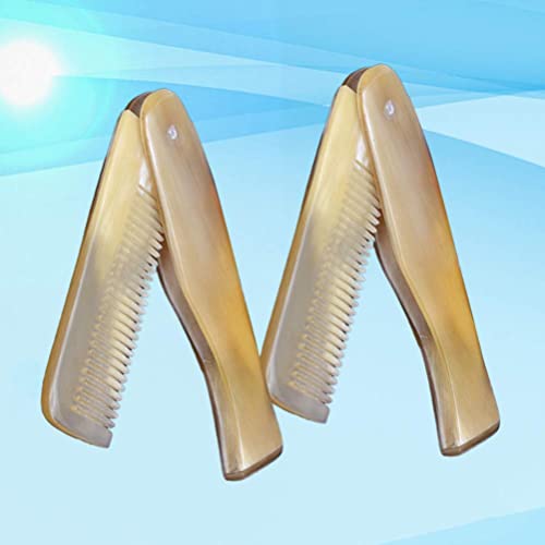 YUDEWSE 2pcs Cuerno de Cuerno de Cuerno Peinado Pollo Plegable Peineo Peineo Anti estático Peine Portable Prevenir Pérdida de Cabello for Mujer Hombres Viajes Uso a Domicilio