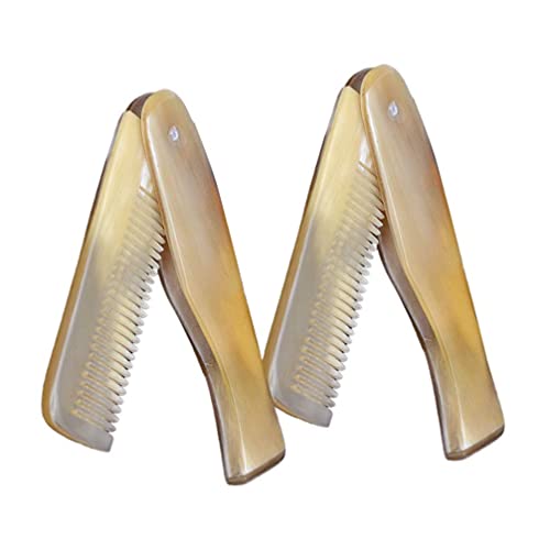 YUDEWSE 2pcs Cuerno de Cuerno de Cuerno Peinado Pollo Plegable Peineo Peineo Anti estático Peine Portable Prevenir Pérdida de Cabello for Mujer Hombres Viajes Uso a Domicilio