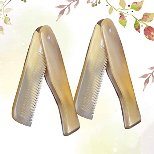 YUDEWSE 2pcs Cuerno de Cuerno de Cuerno Peinado Pollo Plegable Peineo Peineo Anti estático Peine Portable Prevenir Pérdida de Cabello for Mujer Hombres Viajes Uso a Domicilio