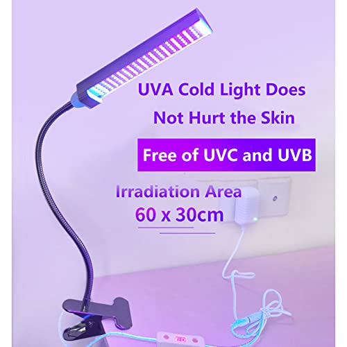 Zdcdy Lámpara De Bronceado, Ajustable UVA Luz De Bronceado con Base De Clip Y Diseño De Sincronización, Bronceador Solarium Facial para Rostro Y Cuerpo, área De Irradiación De 60 * 30cm,1pcs