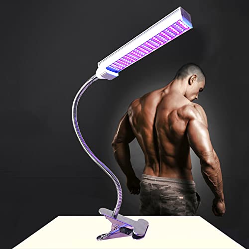 Zdcdy Lámpara De Bronceado, Ajustable UVA Luz De Bronceado con Base De Clip Y Diseño De Sincronización, Bronceador Solarium Facial para Rostro Y Cuerpo, área De Irradiación De 60 * 30cm,1pcs