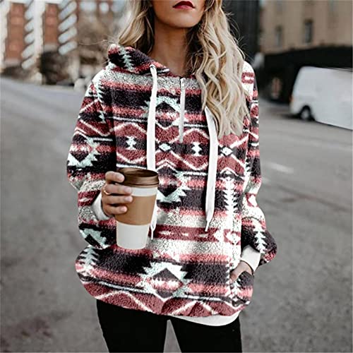 Zilosconcy Mujer Sudaderas con Capucha Caliente Felpa Suéter Jersey Mujer Otoño Invierno Talla Grande Hoodie Sudadera Suelto Manga Larga Outwear Hoodie