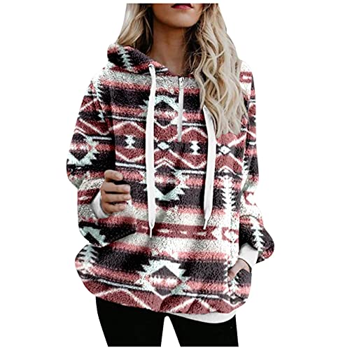 Zilosconcy Mujer Sudaderas con Capucha Caliente Felpa Suéter Jersey Mujer Otoño Invierno Talla Grande Hoodie Sudadera Suelto Manga Larga Outwear Hoodie