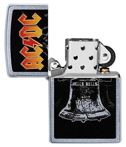 Zippo Mechero clásico de latón con diseño Individual de CA/CC, tamaño de Bolsillo