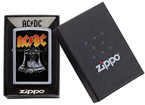 Zippo Mechero clásico de latón con diseño Individual de CA/CC, tamaño de Bolsillo