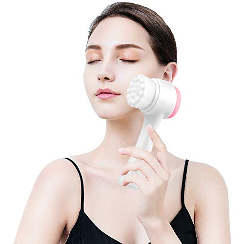 ZONSUSE Cepillo de Limpieza Facial, Cepillo Lavar la Cara, Masajeador Facial Limpiador de Poros Faciales, Ultrasuave de los Poros Masaje, para Limpieza Profunda, Exfoliación Suave y Masaje (Rosado)