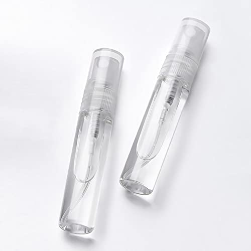 10 Piezas 5ml Botella de Cristal Transparente con Pulverizador, Vidrio Frasco con Bomba en Spray, Mini Spray de Bolsillo, Envase Cosmético Perfumes Viajes, Recargable y Embudo