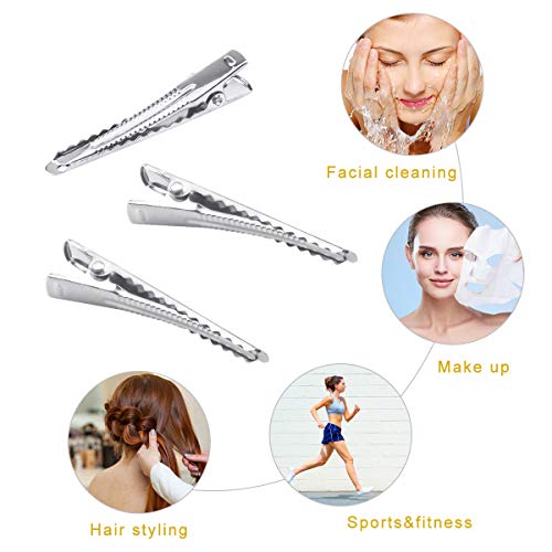 100 Piezas Clips de Pelo de Alligator, Metal Cocodrilo Pinza de Cabello para Marcar Peinar Planchar el Pelo, Dientes Pasador de Pelo para Mujeres Niñas DIY Artesanía Pelo Lazo, 45mm