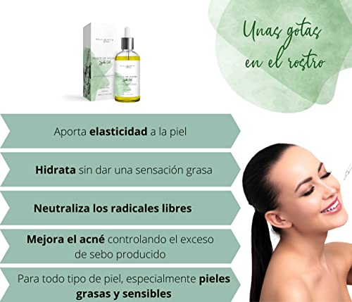 100ml Aceite de Jojoba 100% Puro - Antiarrugas y Antiacné - Aceite de Jojoba Prensado en Frio para Cabello, Cara y Cuerpo