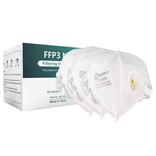 10X FFP3 mascarilla de protección de la Salud mascarilla Protectora mascarilla, mascarilla de protección respiratoria de 5 Capas mascarilla para Adultos protección Facial Boca-Nariz con Tela