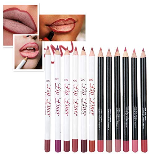 12 colores/juego delineador de labios mate resistente al agua lápiz labial mate de larga duración Sexy lápiz delineador de labios maquillaje cosmético belleza