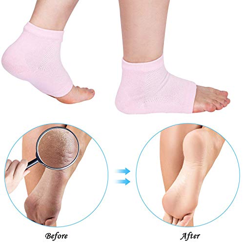 2 Pares de Calcetines Suaves de Gel Humectante para Recuperación y Suaviza de Piel Seca Agrietada de Pies, Hidratante Cuidado de los pies Exfoliante Dry Heel Pedicura.