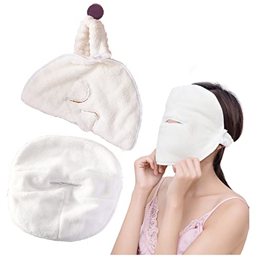 2 Pcs Coral Fleece Hot Compress Towel, Face Towel Mask Hot Compress For Women, Face Towel For Skincare Reusable, Reusable Face Towel Mask, Whitening Anti Aging Beauty Skin Care (2 pcs)