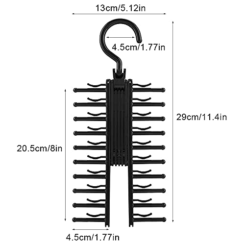 2 Piezas Corbata Percha,Estante Almacenamiento Corbata,Corbatas Organizador Percha,Perchas para Corbatas y Cinturones,con Clip Antideslizante,Puede Poner 40 Corbatas,Cinturones,Bufandas De Seda