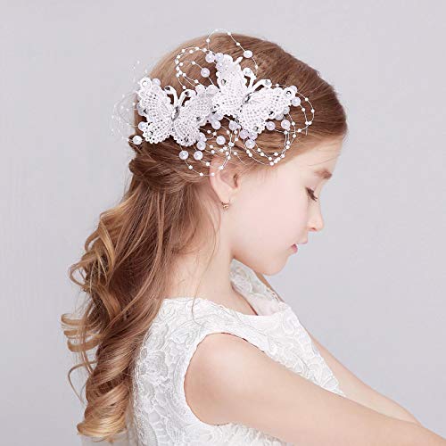 2 uds, horquillas para el pelo de mariposa blancas rojas clásicas, accesorios para el cabello de boda de princesa, pinza de pelo para niña de moda, joyería para el cabello para niña