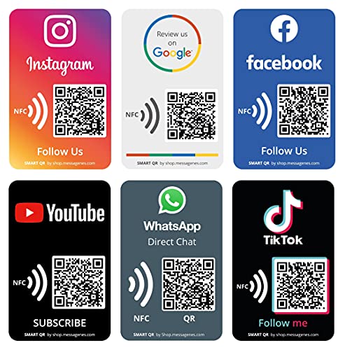 2 x pegatinas Google QR y NFC | Valoraciones en 1 Clic | Aumenta reseñas en Google de tu Negocio | con QR dinámico reutilizable | Para pegar en mostrador pared ventana de tu establecimiento