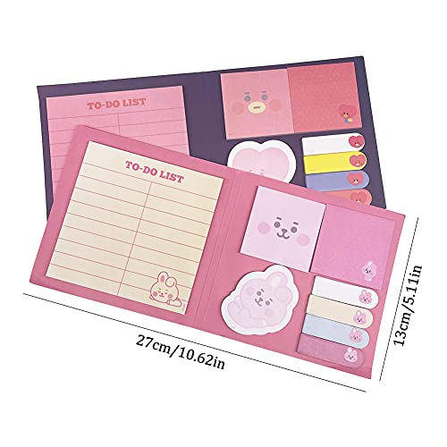 2PCS BTS Notas Adhesivas, Bangtan Boys Sticky Notes Bloc Notas, Pegatinas Marcador Papelería, para Escolares y Oficina (V, JUNGKOOK)