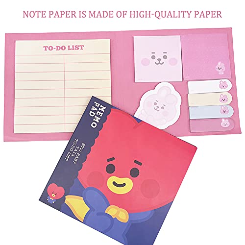 2PCS BTS Notas Adhesivas, Bangtan Boys Sticky Notes Bloc Notas, Pegatinas Marcador Papelería, para Escolares y Oficina (V, JUNGKOOK)