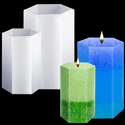 2PCS Molde Para Velas,Moldes Velas Prismático,Moldes para Velas 3D,Moldes Para Hacer Velas Grandes,Molde Velas Silicona,para Hacer Velas, JabóN Hecho A Mano, Velas Perfumadas, JoyeríA Artesanal