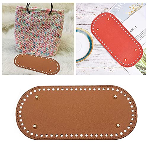 3 Piezas Accesorios para Bolsas de Cojín, Parte Inferior del Bolso de Cuero de La Pu, Bases de Bolsas, Cuero de PU Ovalado, Para Accesorios Hechos a Mano Para Bolsas de Bricolaje