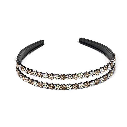 3 Piezas Diademas de Moda, Diadema de Peine, Diadema de Cristal Moda, Diadema de Diamantes, Diadema Antideslizante para Dientes, para Accesorios de Pelo Mujer Niña, 3 Colores